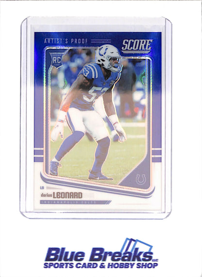 2018 Panini Honors Score - Darius Leonard - RC - Artist's Proof - 12/35 - Indianapolis Colts - Football - #463