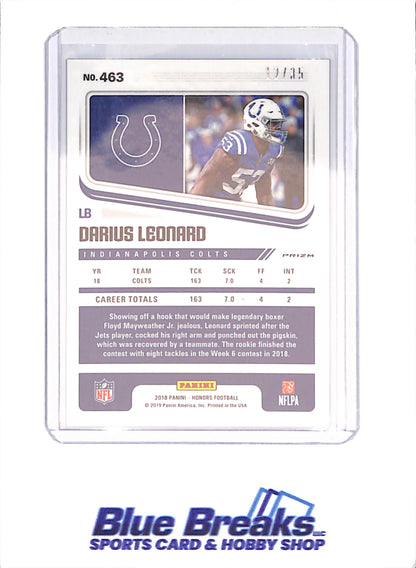 2018 Panini Honors Score - Darius Leonard - RC - Artist's Proof - 12/35 - Indianapolis Colts - Football - #463
