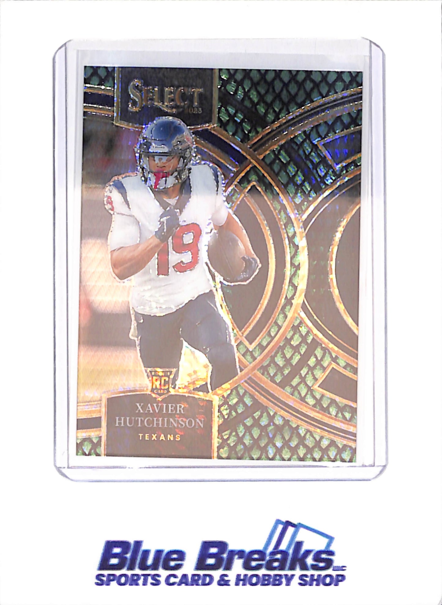2023 Panini Select - Xavier Hutchinson - RC - Green Dragon Scale - 8/70 - Houston Texans - Football - #154