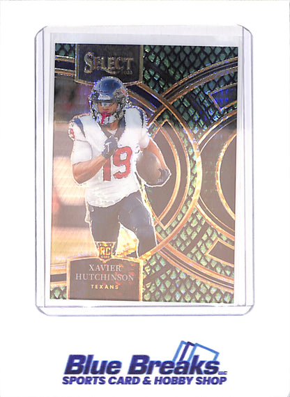 2023 Panini Select - Xavier Hutchinson - RC - Green Dragon Scale - 8/70 - Houston Texans - Football - #154