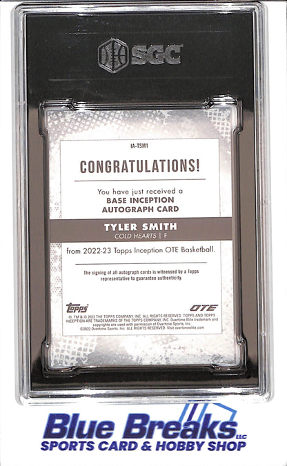 2022-23 Topps Inception OTE - Tyler Smith - Magenta - 24/99 - Autograph - SGC 10/Auto 9 - Cold Hearts - Basketball - #IA-TSM1