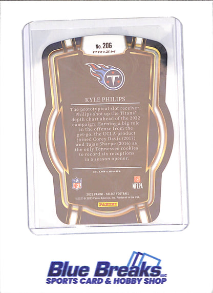 2022 Panini Select - Kyle Philips - RC - Zebra - Die-cut - Tennessee Titans - Football - #206