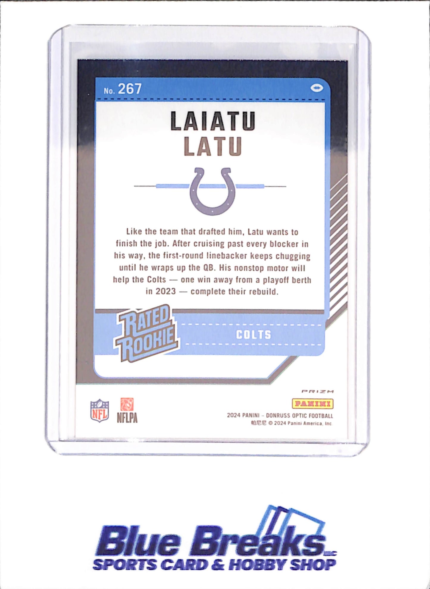 2024 Panini Donruss Optic - Laiatu Latu - Rated Rookie - Freedom - Indianapolis Colts - Football - #267