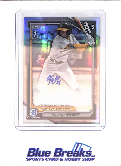 2024 Bowman Draft - Rodney Green - Bowman 1st Chrome - Autograph - 226/499 - Oakland Athletics - Baseball - #CPA-RG