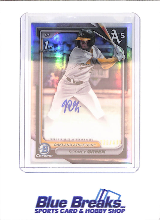 2024 Bowman Draft - Rodney Green - Bowman 1st Chrome - Autograph - 226/499 - Oakland Athletics - Baseball - #CPA-RG
