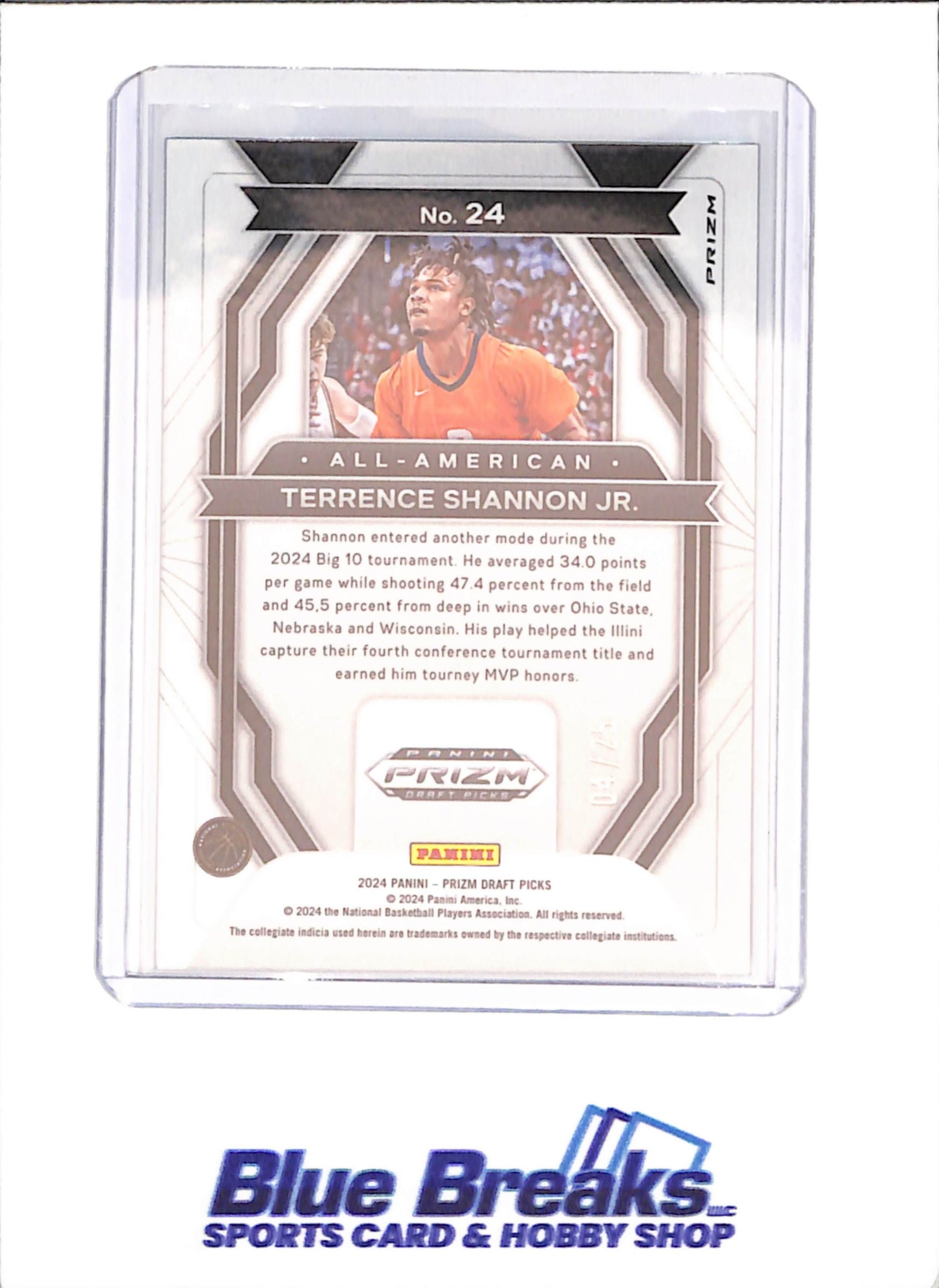 2024 Panini Prizm Draft Picks - Terrence Shannon Jr - All-American - Green Pulsar - RC - 4/25 - University of Illinois - Basketball - #24