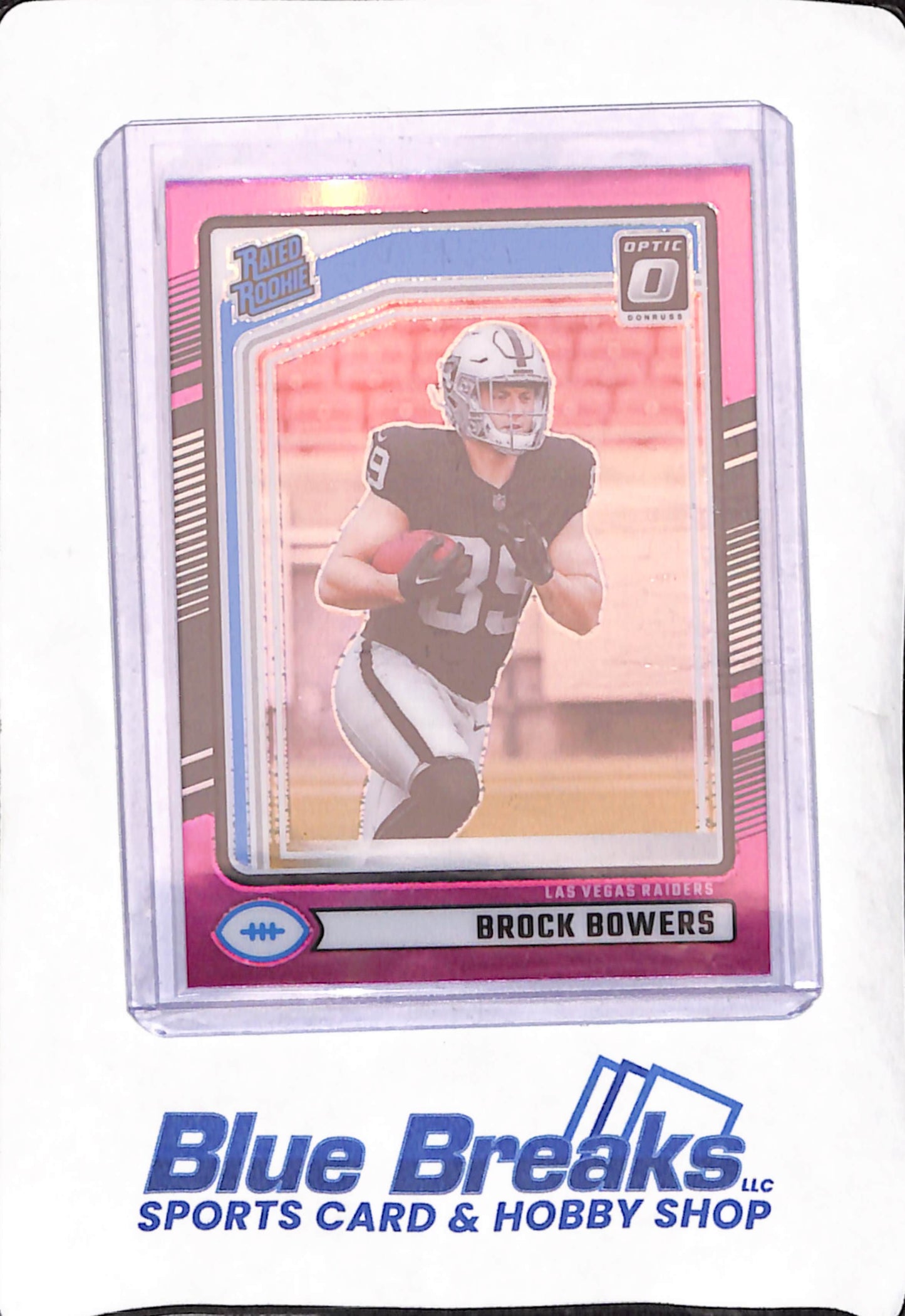 2024 Panini Donruss Optic - Brock Bowers - Pink - Las Vegas Raiders - Rated Rookie - Football - #394