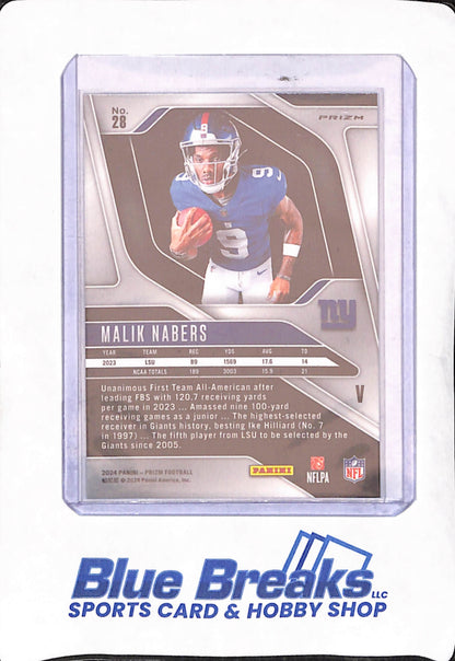 2024 Panini Prizm - Malik Nabers - Rookie Variation - New York Giants - Football - #28