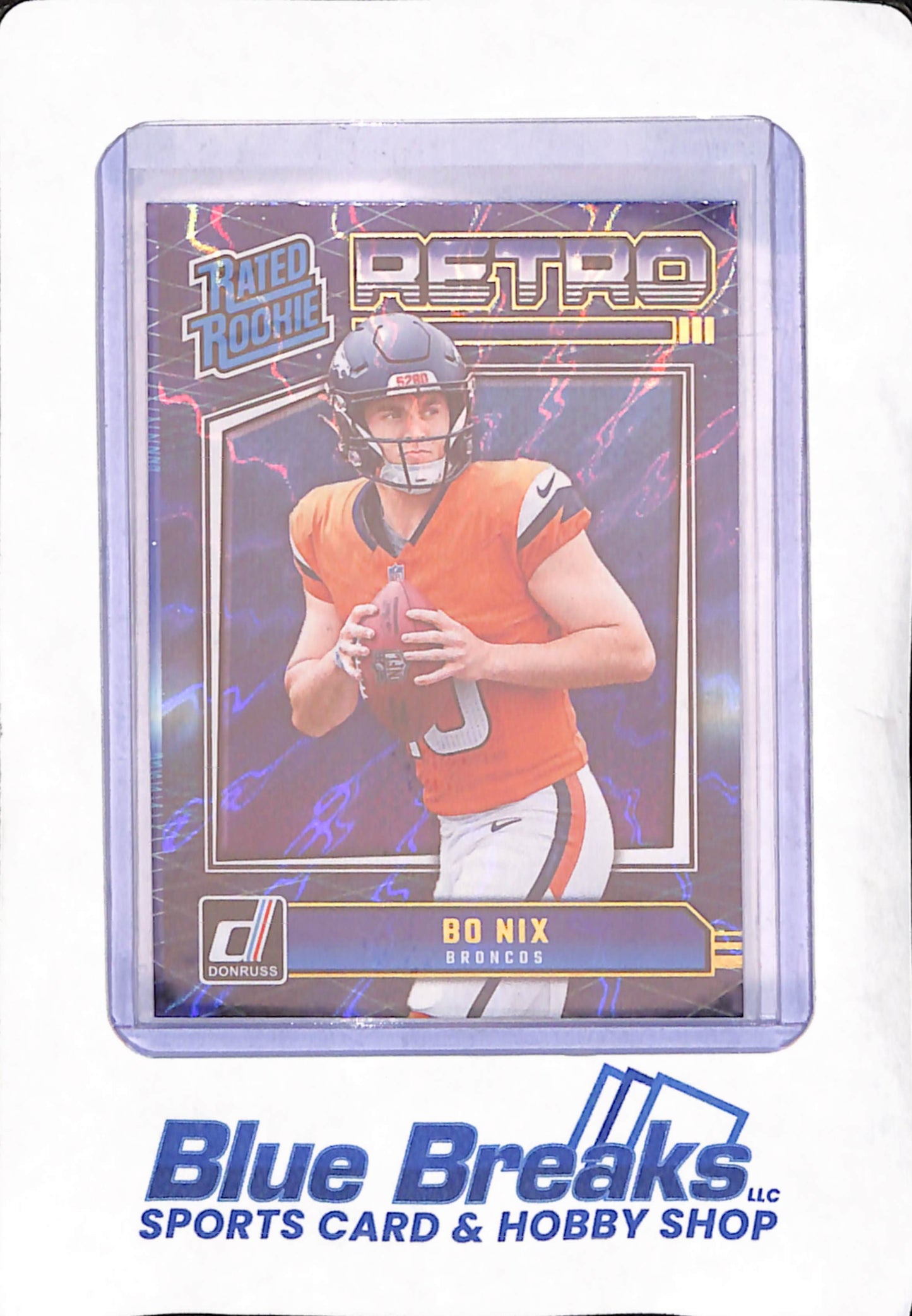 2024 Panini Donruss Optic - Bo Nix - Retro Series Blue - Denver Broncos - Football - #19