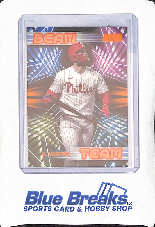 2023 Topps Stadium Club - Bryce Harper - Orange Beam Team - Philadelphia Phillies - Baseball - 9/10 - #BT-5