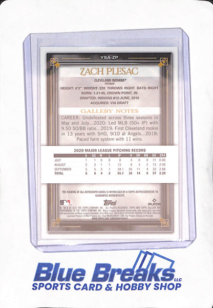 2021 Topps Gallery - Zach Plesac - Autograph - Cleveland Indians - Baseball - #YSA-ZP