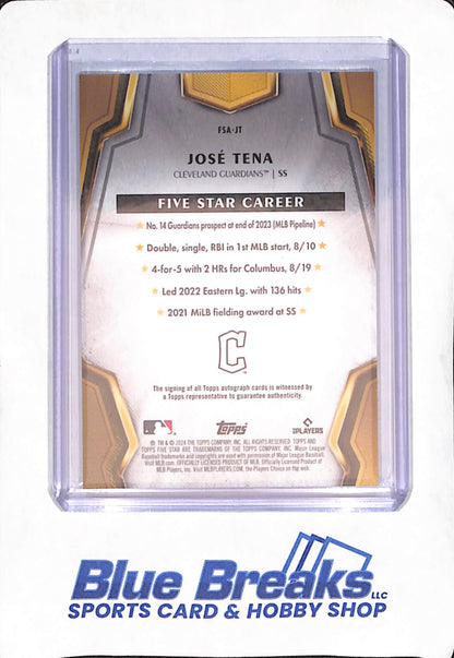 2024 Topps Five Star - Jose Tena - Autograph - RC - Cleveland Guardians - Baseball - #FSA-JT