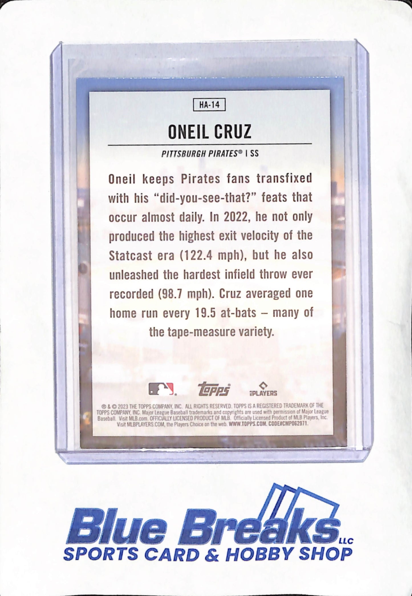 2023 Topps - ONeil Cruz - Home Field Advantage - Pittsburgh Pirates - Baseball - #HA-14