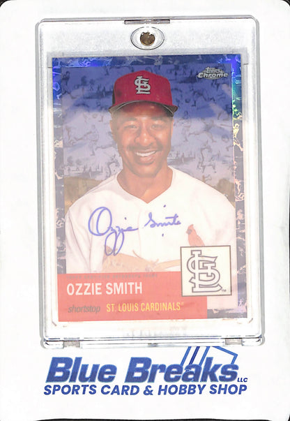 2022 Topps Chrome Platinum Anniversary - Ozzie Smith - Blue Toile Autograph - St. Louis Cardinals - Baseball - 87/99 - #CPA-OS