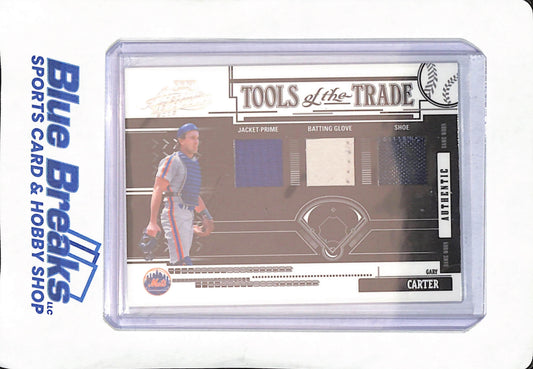2005 Donruss Playoff - Absolute Memorabilia - Gary Carter - Tools of the Trade - Triple Relic - New York Mets - Baseball - 1/30 - #TT-119