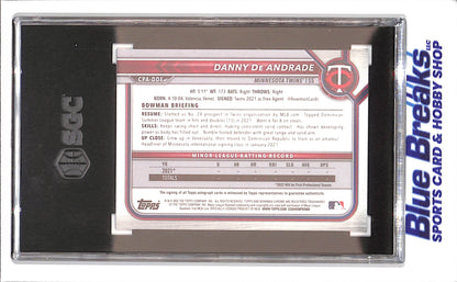 2022 Bowman Chrome - Danny De Andrade - Autograph - 1st Bowman - SGC 9.5/Auto 10 - Minnesota Twins - Baseball - #CPA-DDE