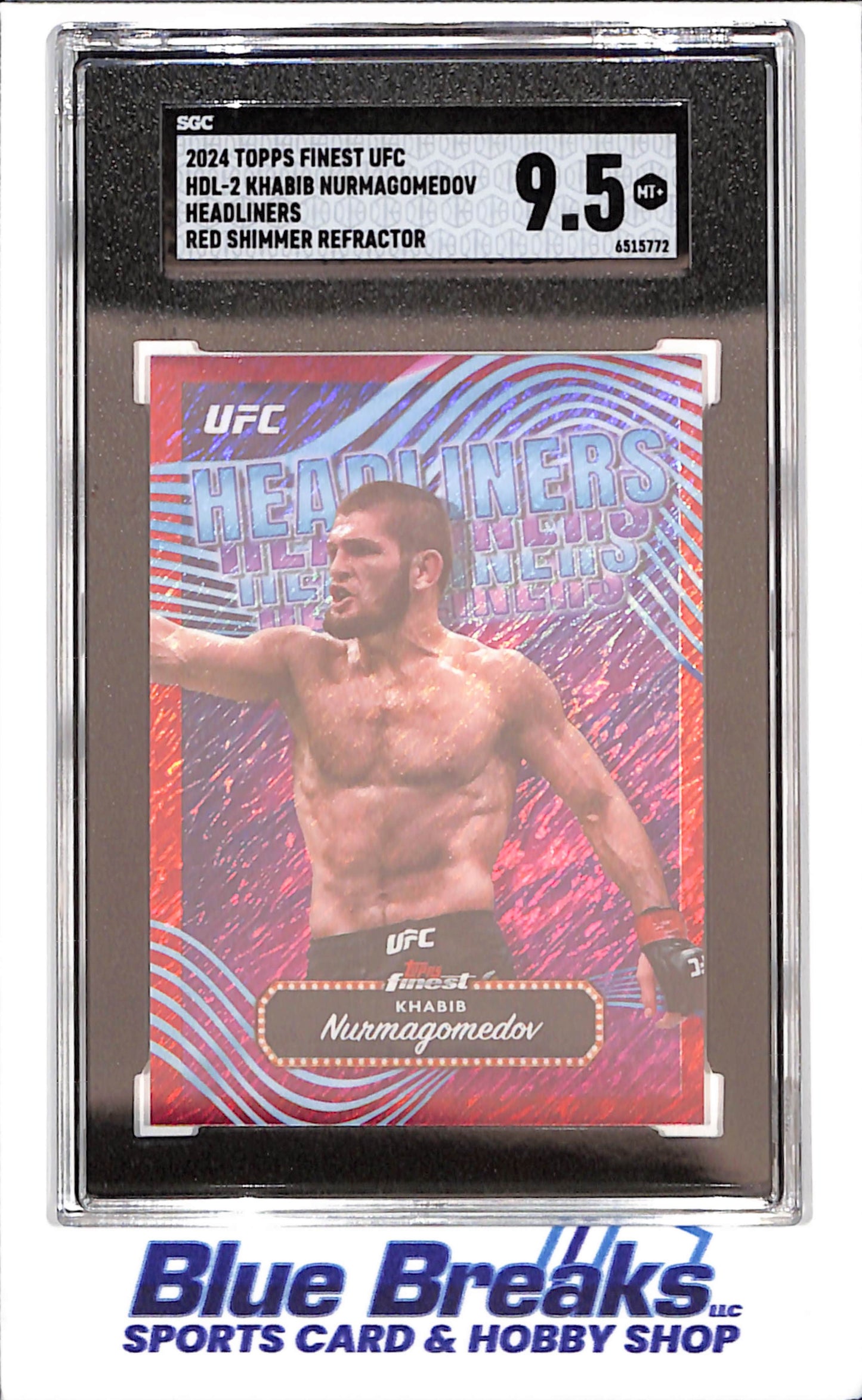 2024 Topps Finest - Khabib Nurmagomedov - Headliners - Red Shimmer - SGC 9.5 - UFC - #HDL-2
