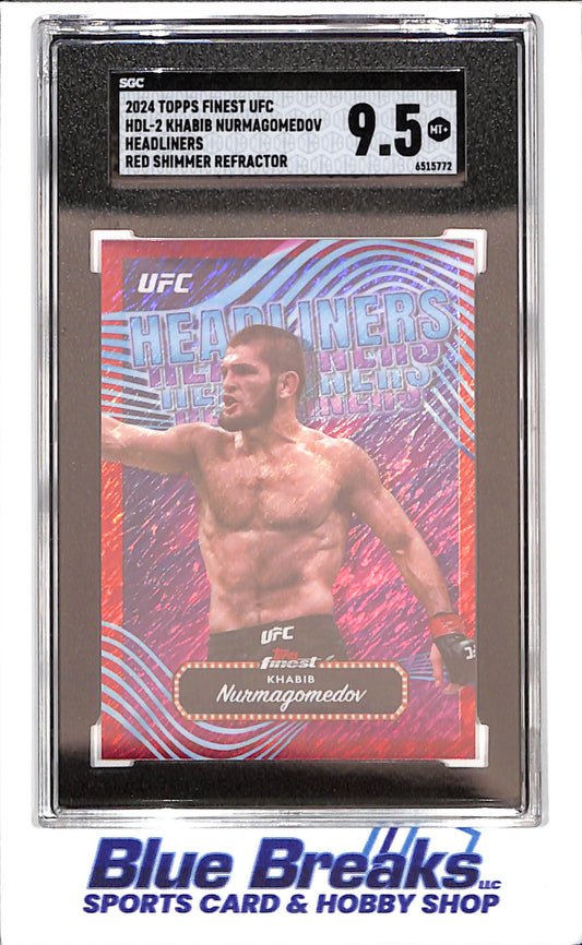 2024 Topps Finest - Khabib Nurmagomedov - Headliners - Red Shimmer - SGC 9.5 - UFC - #HDL-2