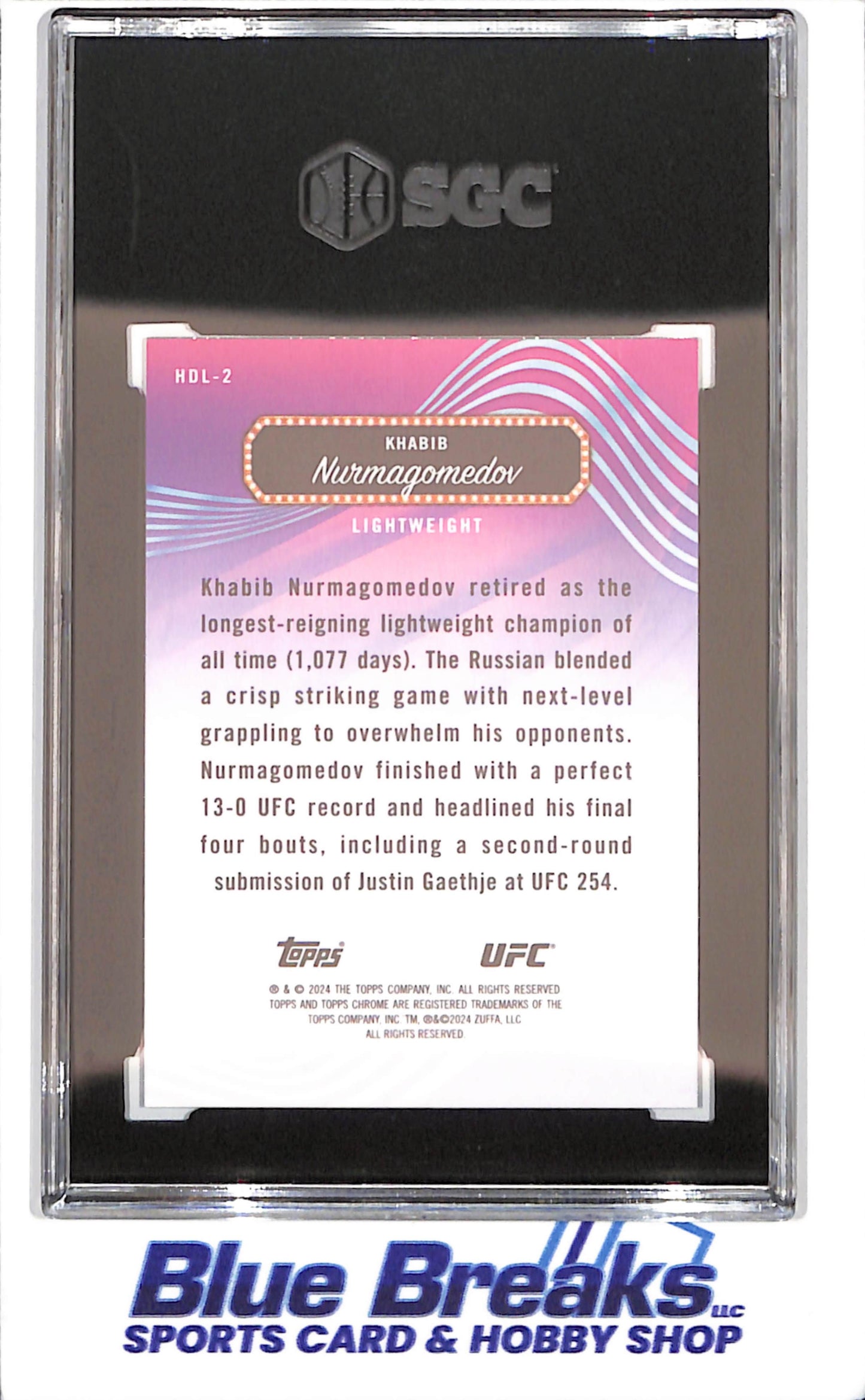 2024 Topps Finest - Khabib Nurmagomedov - Headliners - Red Shimmer - SGC 9.5 - UFC - #HDL-2