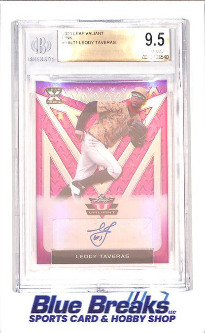 2020 Leaf Valiant - Leody Taveras -  RC - Autograph - Pink - 15/15 - Beckett 9.5 - Baltimore Orioles - Baseball - #BALT1