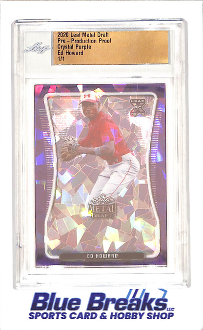 2020 Leaf Metal Draft - Ed Howard - Pre-Production Proof - Crystal Purple - 1/1 - RC - Chicago Cubs - Baseball