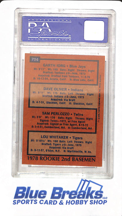 1978 Topps - Rookie 2nd Basemen - # 704 - PSA 7 - Baseball - Toronto Blue Jays - Cleveland Indians / Guardians - Minnesota Twins - Detroit Tigers