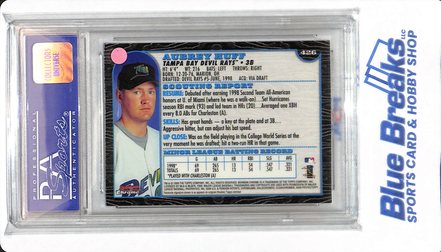 1999 Bowman Chrome - Aubrey Huff - #426 - PSA 9 - Tampa Bay Rays - Baseball