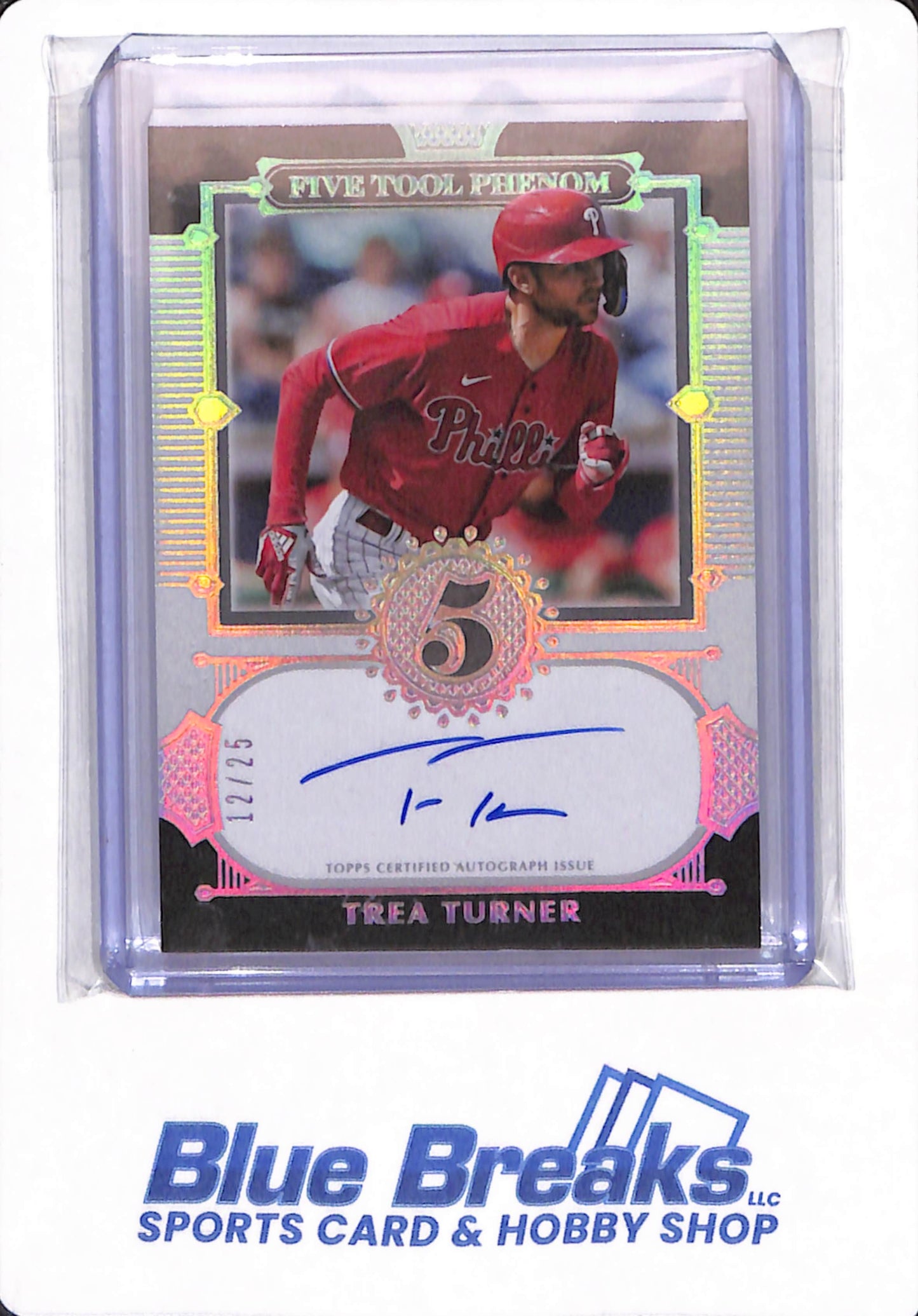 2023 Topps Five Star - Trea Turner - Philadelphia Phillies - # FTP-TTU - Baseball - Autographed - 12/25