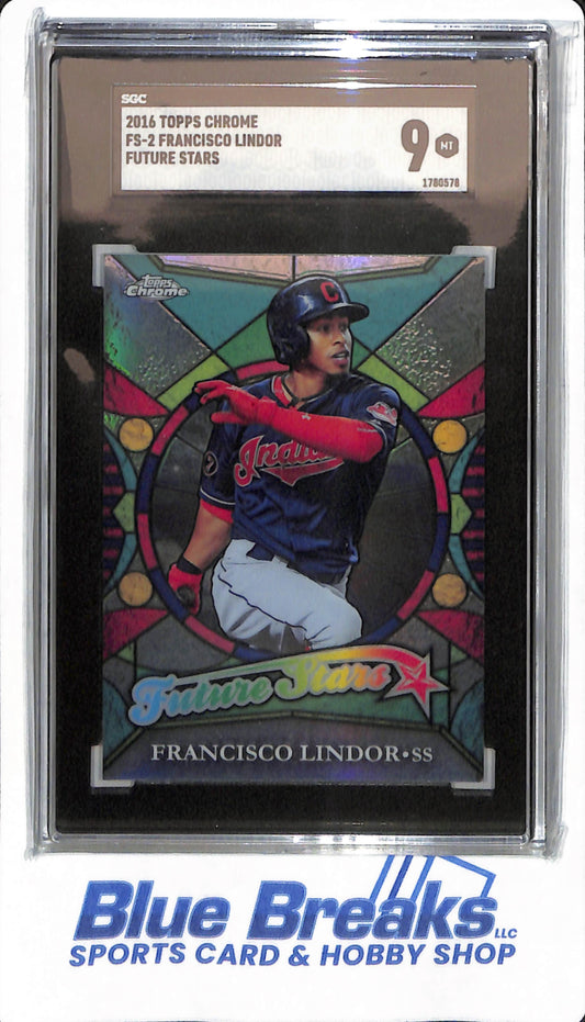 2016 Topps Chrome - Francisco Lindor - #FS-2 - SGC 9 - Cleveland Indians / Guardians - Baseball