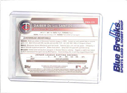 2025 Bowman Chrome - Daiber De Los Santos - Mojo Autograph - Minnesota Twins - Baseball - #BMA-DD