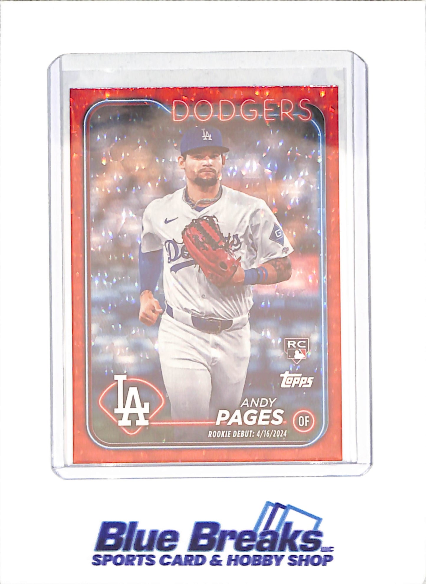 2024 Topps Update - Andy Pages - RC - Red Crackle Foilboard - 22/199 - Los Angeles Dodger - Baseball - #US108