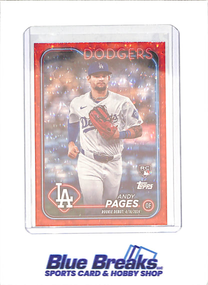 2024 Topps Update - Andy Pages - RC - Red Crackle Foilboard - 22/199 - Los Angeles Dodger - Baseball - #US108
