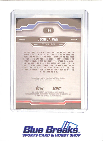 2025 Topps Chrome Sapphire - Joshua Van - RC - Flyweight - UFC - #136