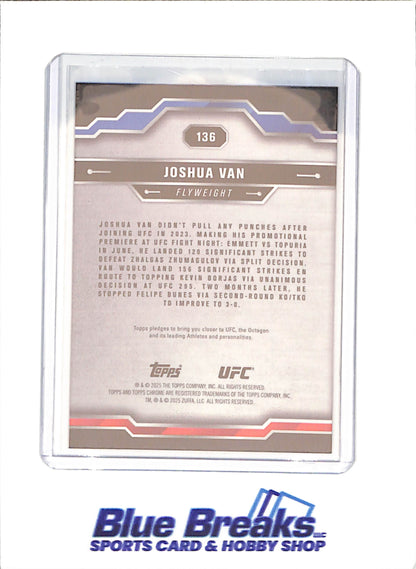 2025 Topps Chrome Sapphire - Joshua Van - RC - Flyweight - UFC - #136
