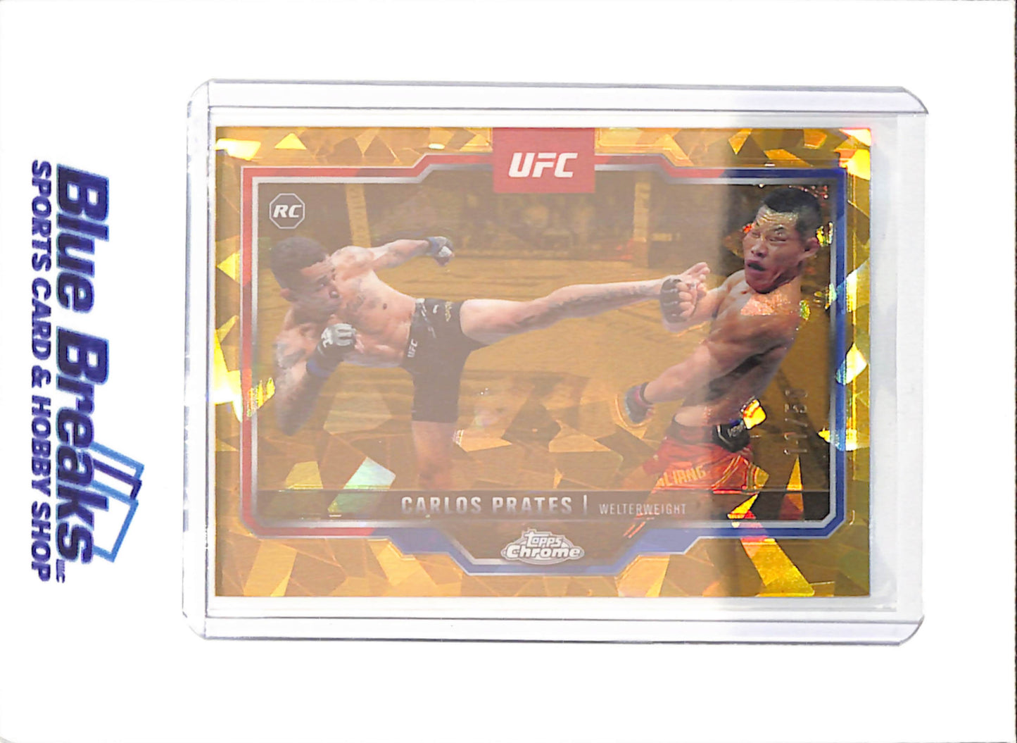 2025 Topps Chrome Sapphire - Carlos Prates - RC - 11/50 - Welterweight - UFC - #40