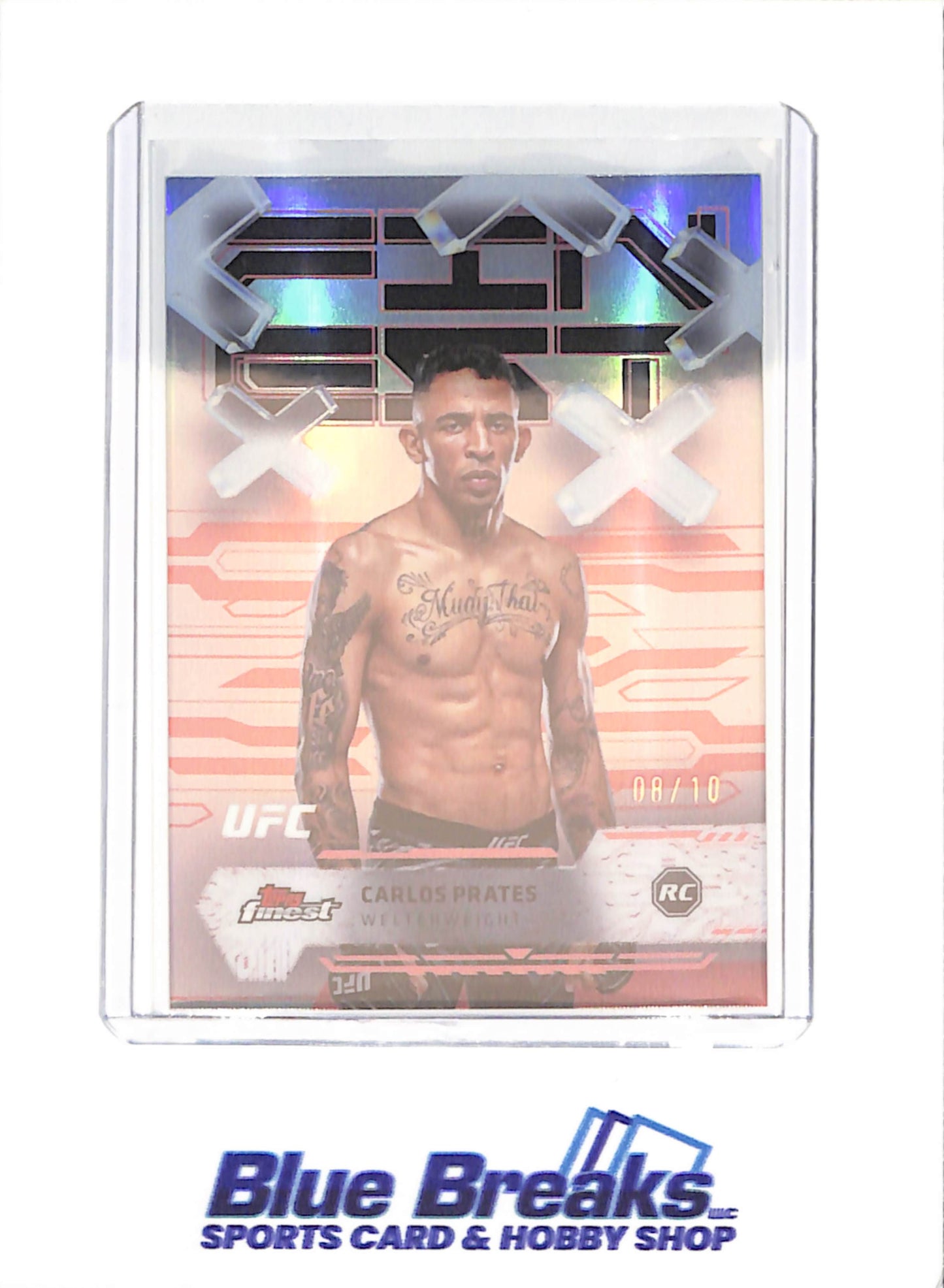 2025 Topps Finest - Carlos Prates - RC - 8/10 - Common - Welterweight - UFC - #87