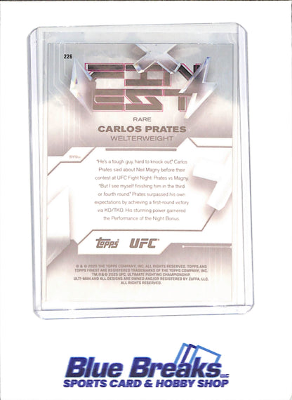 2025 Topps Finest - Carlos Prates - RC - Xfractor - 45/49 - Rare - Welterweight - UFC - #226