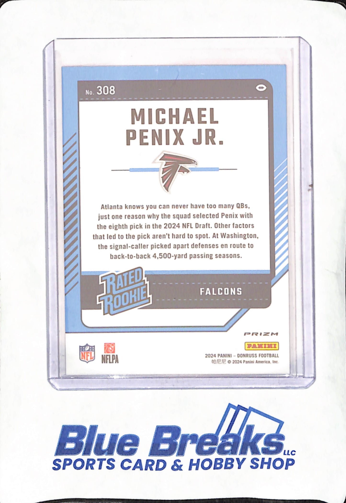 2024 Panini Donruss Optic  - Michael Penix Jr. - Pink - Rated Rookie - Atlanta Falcons - Football - #308