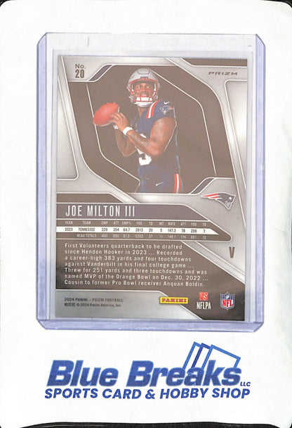 2024 Panini Prizm - Joe Milton III - RC - New England Patriots - Football - #20