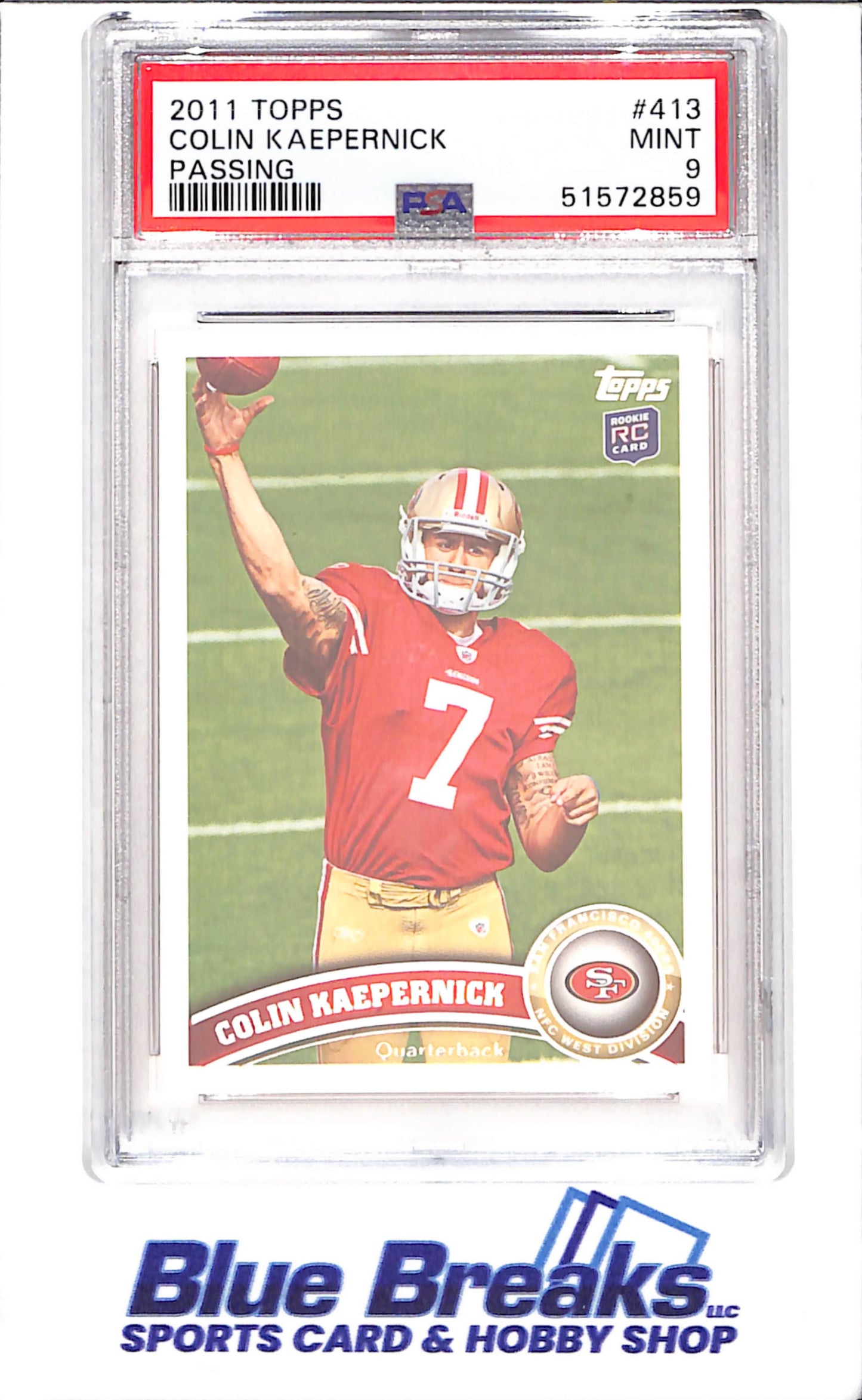 2011 Topps - Colin Kaepernick - Passing - RC - PSA 9 - San Francisco 49ers - Football - #413