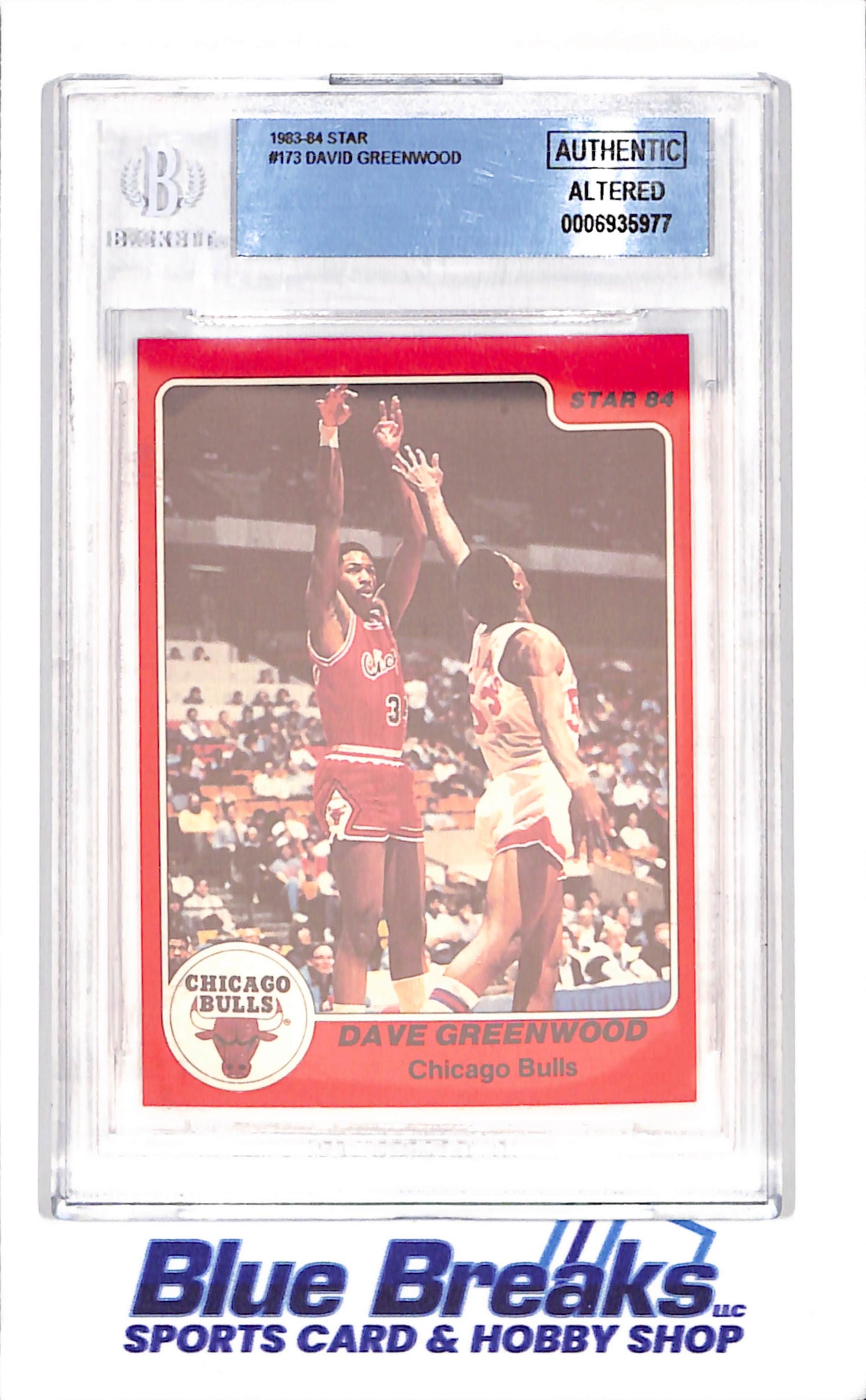 1983-84 STAR - David Greenwood - Beckett Authentic Altered - Chicago Bulls - Basketball - #173 - Drop