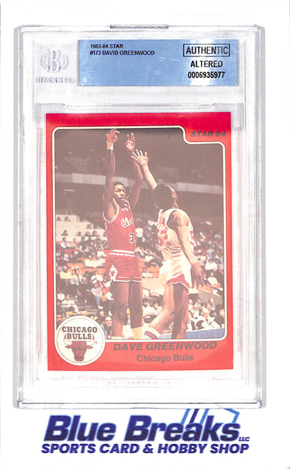 1983-84 STAR - David Greenwood - Beckett Authentic Altered - Chicago Bulls - Basketball - #173 - Drop