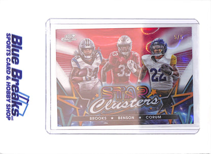 2024 Topps Chrome - Jonathon Brooks - Trey Benson 0 Blake Corum - Star Clusters - 5/5 - Football - #SCL-7