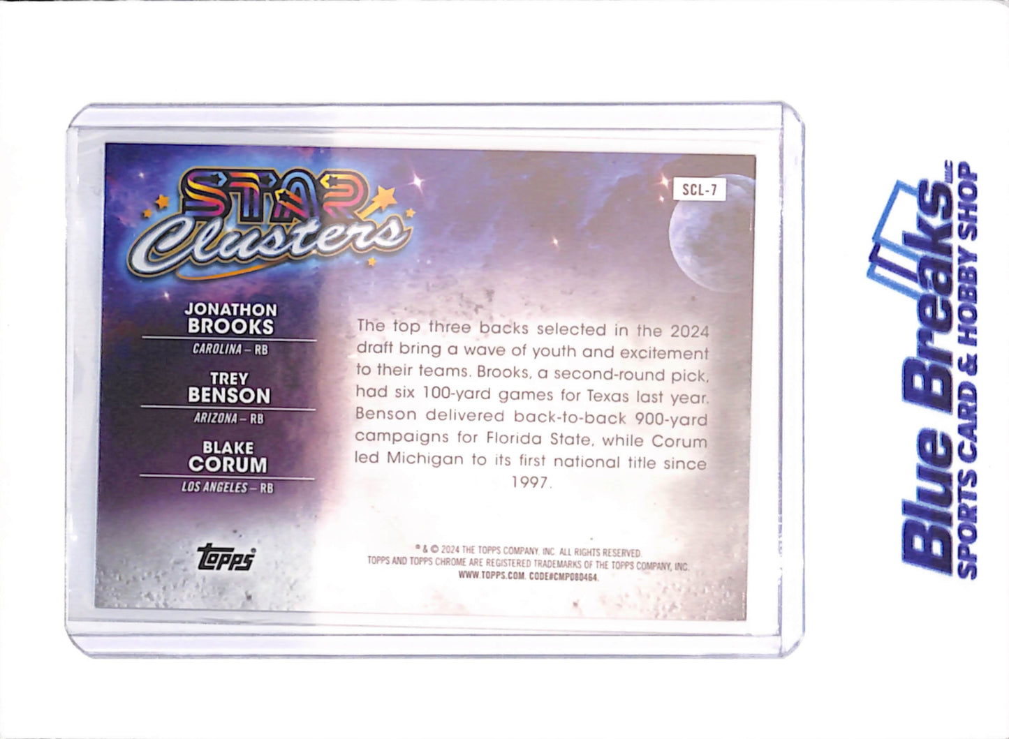 2024 Topps Chrome - Jonathon Brooks - Trey Benson 0 Blake Corum - Star Clusters - 5/5 - Football - #SCL-7