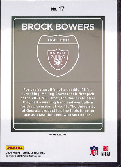 2024 Panini Donruss - Brock Bowers - RC - Downtown - Oversized - Las Vegas Raiders - Football - #17