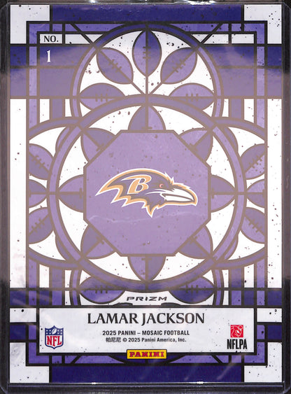 2025 Panini Mosaic - Lamar Jackson - Stained Glass - Oversized - Baltimore Ravens - Football - #1