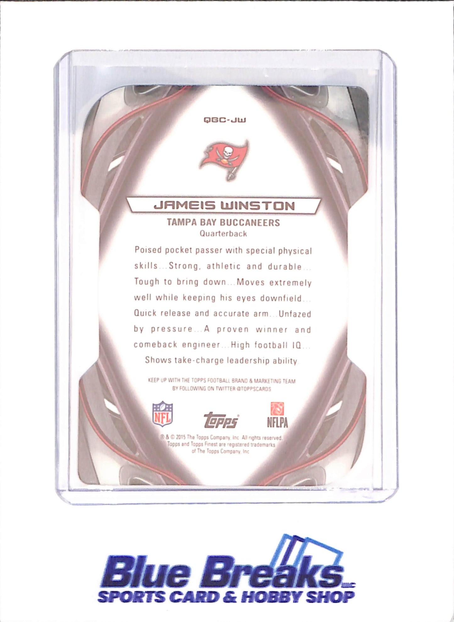 2015 Topps Finest - Jameis Winston - Die-Cut - Tampa Bay Buccaneers - Football - #QBC-JW
