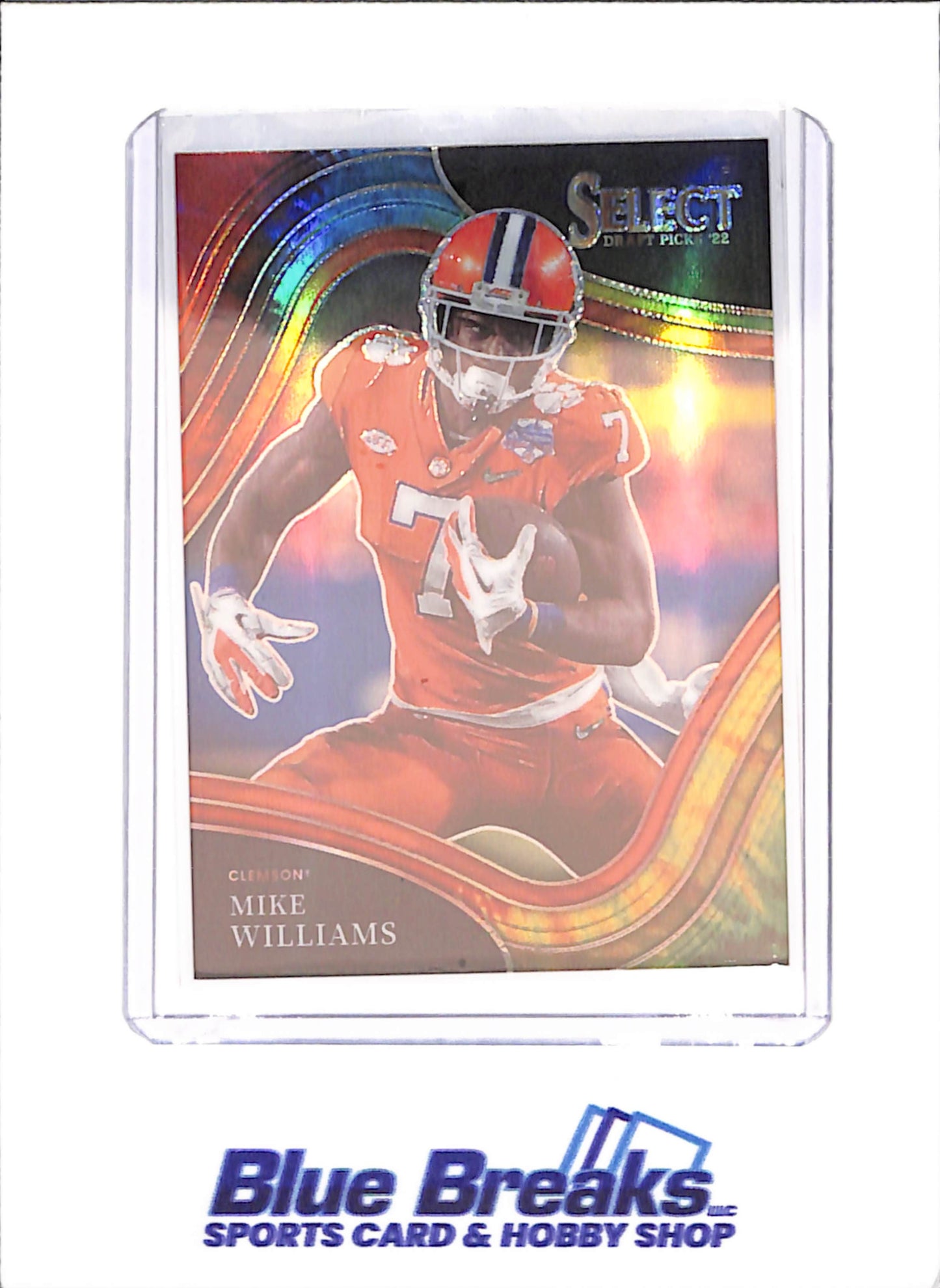 2022 Panini Select Draft Picks - Mike Williams - Field level - Tie Dye - 7/25 - Clemson Tigers - Football - #187