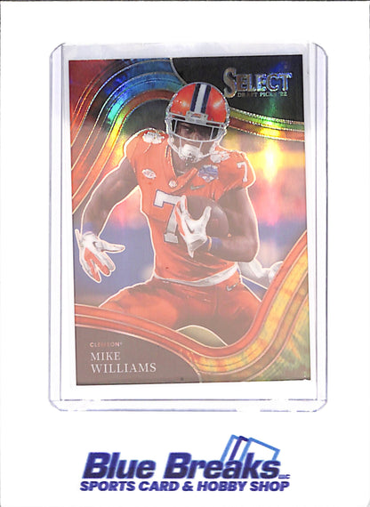 2022 Panini Select Draft Picks - Mike Williams - Field level - Tie Dye - 7/25 - Clemson Tigers - Football - #187