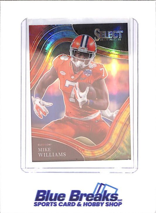 2022 Panini Select Draft Picks - Mike Williams - Field level - Tie Dye - 7/25 - Clemson Tigers - Football - #187
